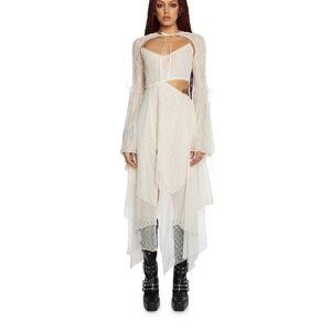 FAIRYDUST CHRONICLES LACE DRESS & SHRUG SET - OFF WHITE NWT